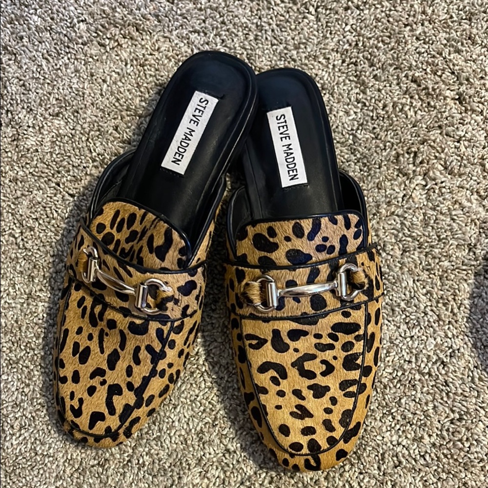 Steve Madden Leopard Print Mule Loafers - Never worn!